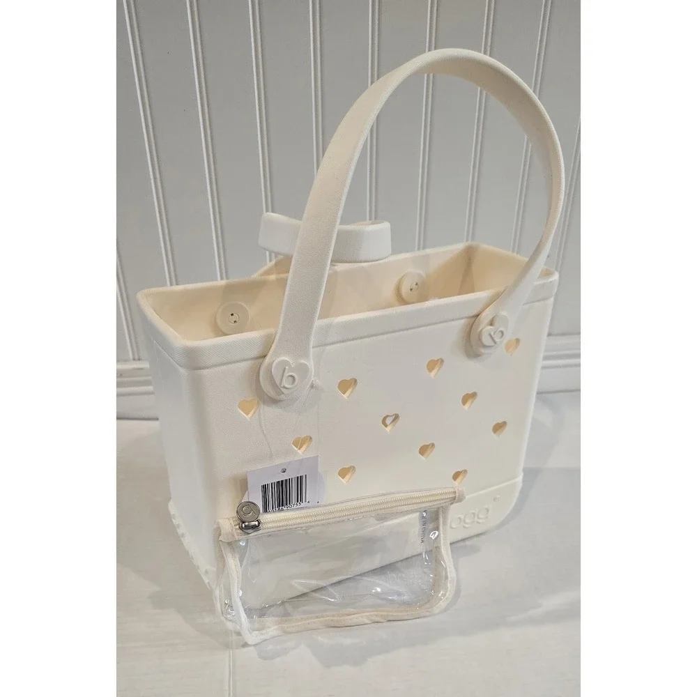 Bogg Baby Boggs Tote Bag Cloud with Hearts 11.5 X 8.5 X 4.5 New Beach - Picture 5 of 12